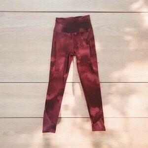 Kay Unger Red Leggings High Waist Dynamic Design
